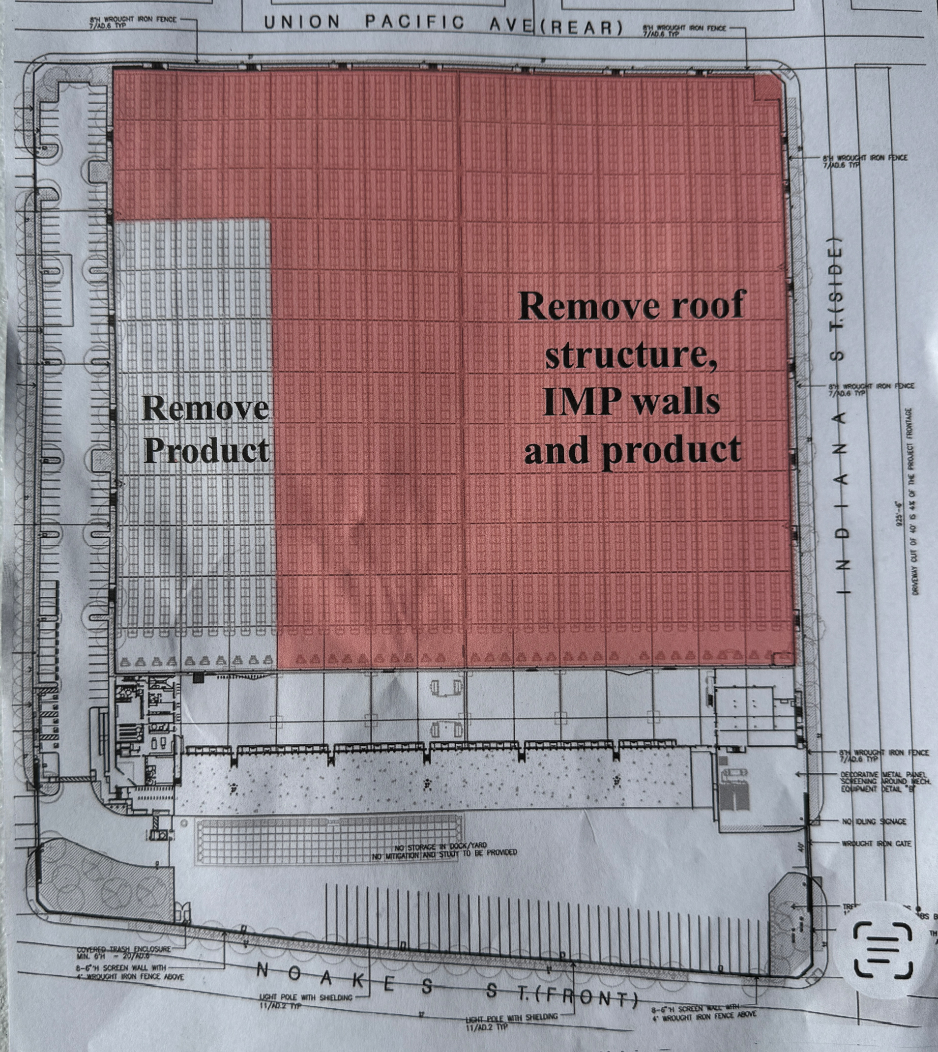 Site demolition plan overlay